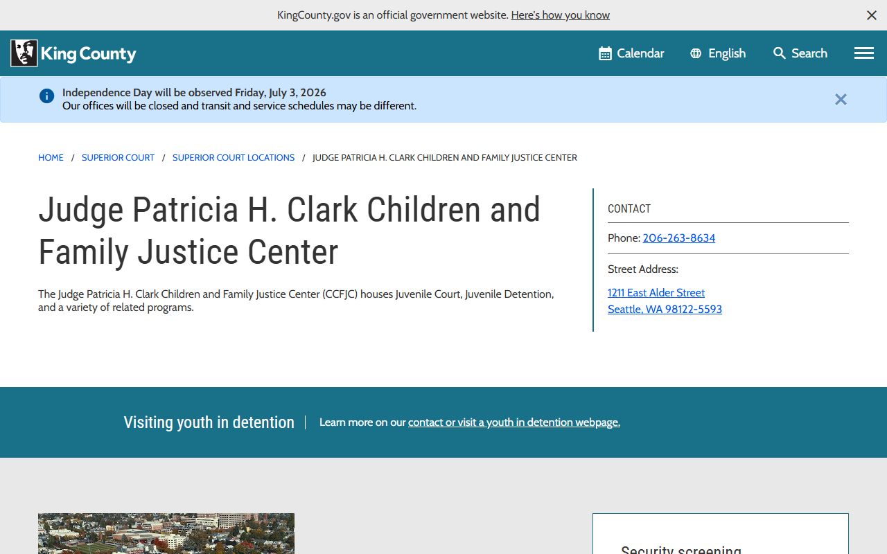 Judge Patricia H. Clark Children and Family Justice Center youth custody facility in King County