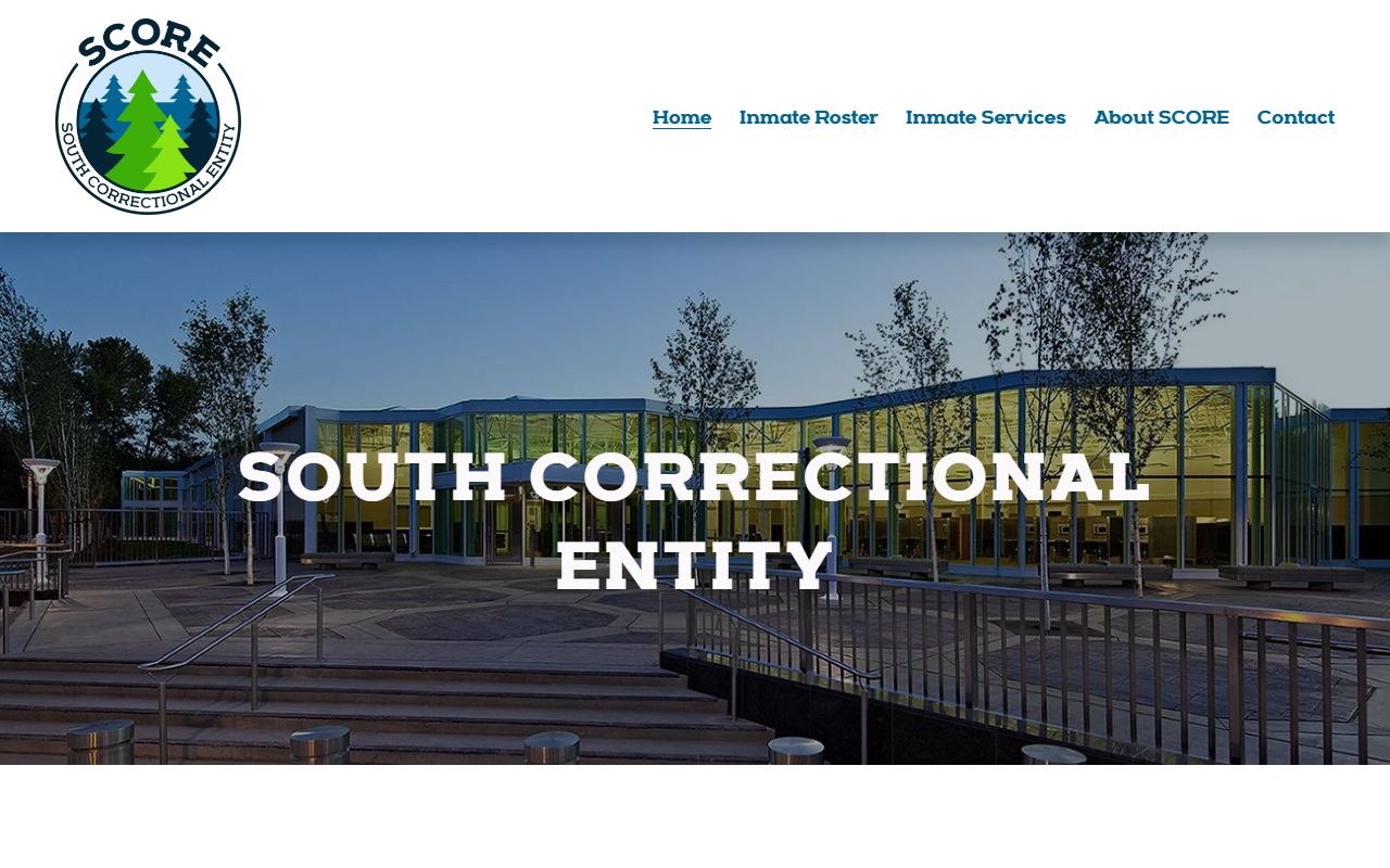 SCORE official home page for South Correctional Entity Regional Jail